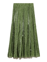 タックフレアドットサテンマキシスカート/GRN