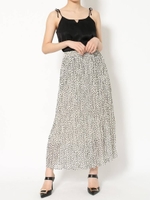 ダルメシアン柄プリーツスカート/WHT