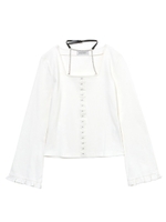 チェーンチョーカーリブトップス/ホワイト