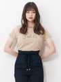 テープシシュウロゴＴシャツ/キャメル