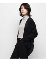 テープ使いボタンレスカーディガン/ブラック(019)