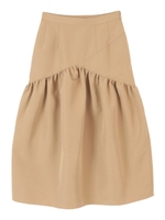 デザイン切替ギャザースカート/ベージュ