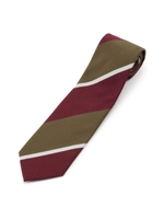 トレンドメランジ太ストライプ ネクタイ/カーキ(327)