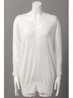 ドルマンスリーブVネックニット/アイボリー