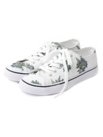 ドローイングブーケプリントスニーカー/ホワイト