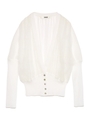 ニッティングプリーツカーディガン/WHT