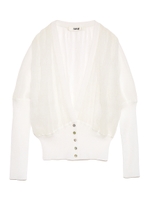 ニッティングプリーツカーディガン/WHT