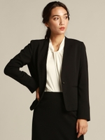 ノーカラー ソリビアツイルジャケット/ブラック