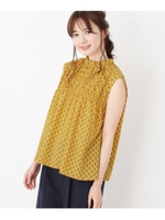 ノースリーブギャザーブラウス/マスタード(133)