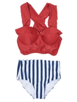 ハイウエストフリルビスチェビキニ/水着/オレンジ