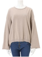 ハイゲージオーバーサイズバックロングニット/モカ