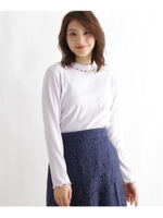 ハイネックパールテレコカットソー/パープル(080)
