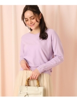 バックシャスフェイクパール付きニットプルオーバー/ライトパープル(081)