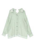 バックスリットシアーシャツ/ミントグリーン