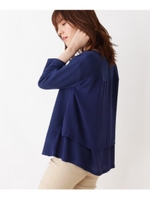 バックティアード異素材プルオーバー/ブルー(092)