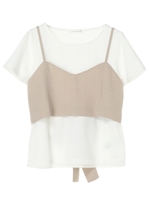 バックリボンビスチェセット/ベージュ