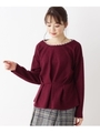 パールネック起毛ペプラム/ボルドー(064)