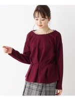 パールネック起毛ペプラム/ボルドー(064)