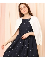 パール調ボタン立体ドットカーディガン/ホワイト(002)