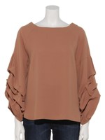 パウダーホイップスリーブブラウス/キャメル