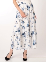 フラワーカットジャガードティアードスカート/O.WHT