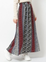 フラワーパネルスカート/ネイビー