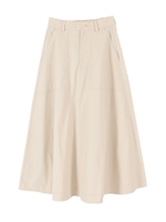 フレアカジュアルスカート/ライトベージュ