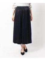 フレアプリーツガウチョパンツ/ブラック(019)