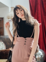 フロントワイドリブモックニット/ブラック