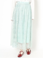 プリーツレースロングスカート/MNT
