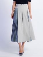 プリーツ切リ替エフレアSK/ミント