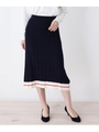 ヘムラインプリーツニットスカート/ネイビー(593)