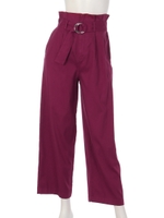 ベルト付きテーパードパンツ/アカ