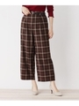 ベルト付きビックチェックワイドパンツ/ダークブラウン(243)