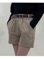 ベルト付ショートパンツ/ベージュ