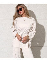 ベルト付細リブリラックストップ/アイボリー(003)