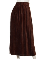 ベロアプリーツSK/BROWN