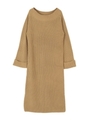 ボートネックニットワンピース/ベージュ