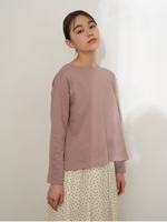 ボートネック長袖プルオーバー/ラベンダー