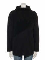 ボア切り替えプルオーバー/ブラック×ブラック