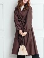 ボリュームスリーブスキッパーワンピース/ブラウン