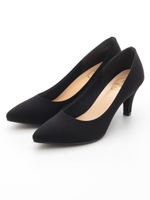 ポインテッドトゥヒールパンプス/黒布