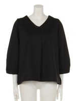 ポンチ裏起毛VネックPO/ブラック