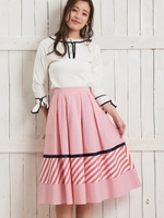 ミックスパターンスカート/オレンジ