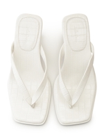 ミディヒールトングサンダル/WHT