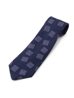 メランジ角小紋柄 ネクタイ/ネイビー(593)