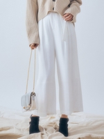 ラタンバックルワイドパンツ/O.WHT