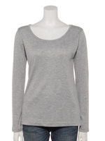 ラメスムースベーシック長袖プルイオーバー/グレー