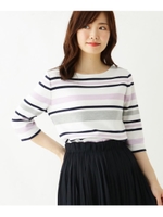 リップルマルチボーダーカットソー/ライトグレー(311)