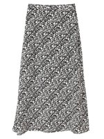 リトルフラワーセミフレアロングスカート/ブラック